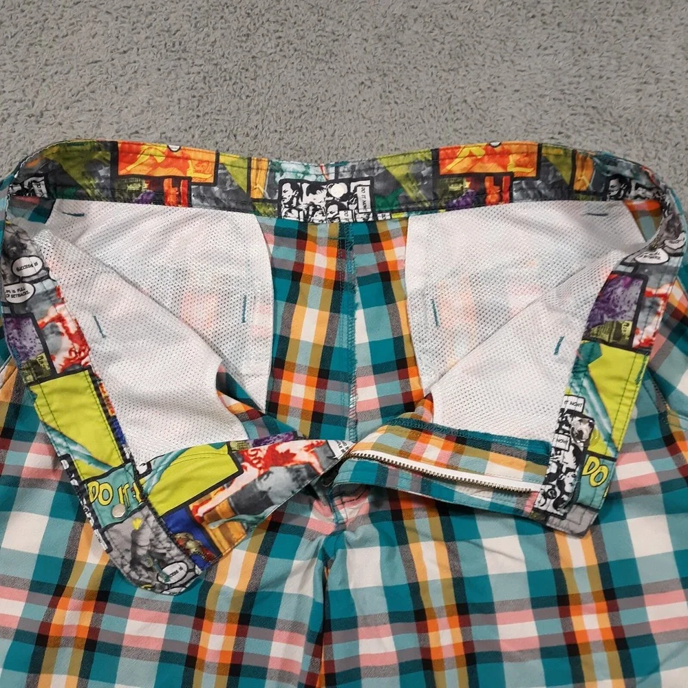 Lululemon Kahuna Shorts Mens Size 36 x 8 Plaid Multicolor Flat Front Casual